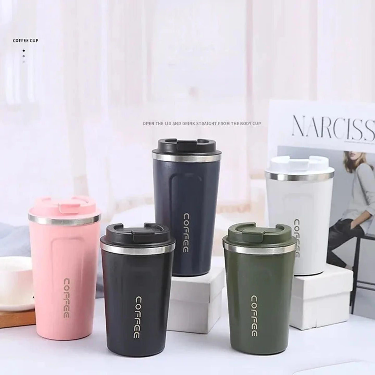 Smart Digital Temperature Display Coffee Mug & Travel Tumbler