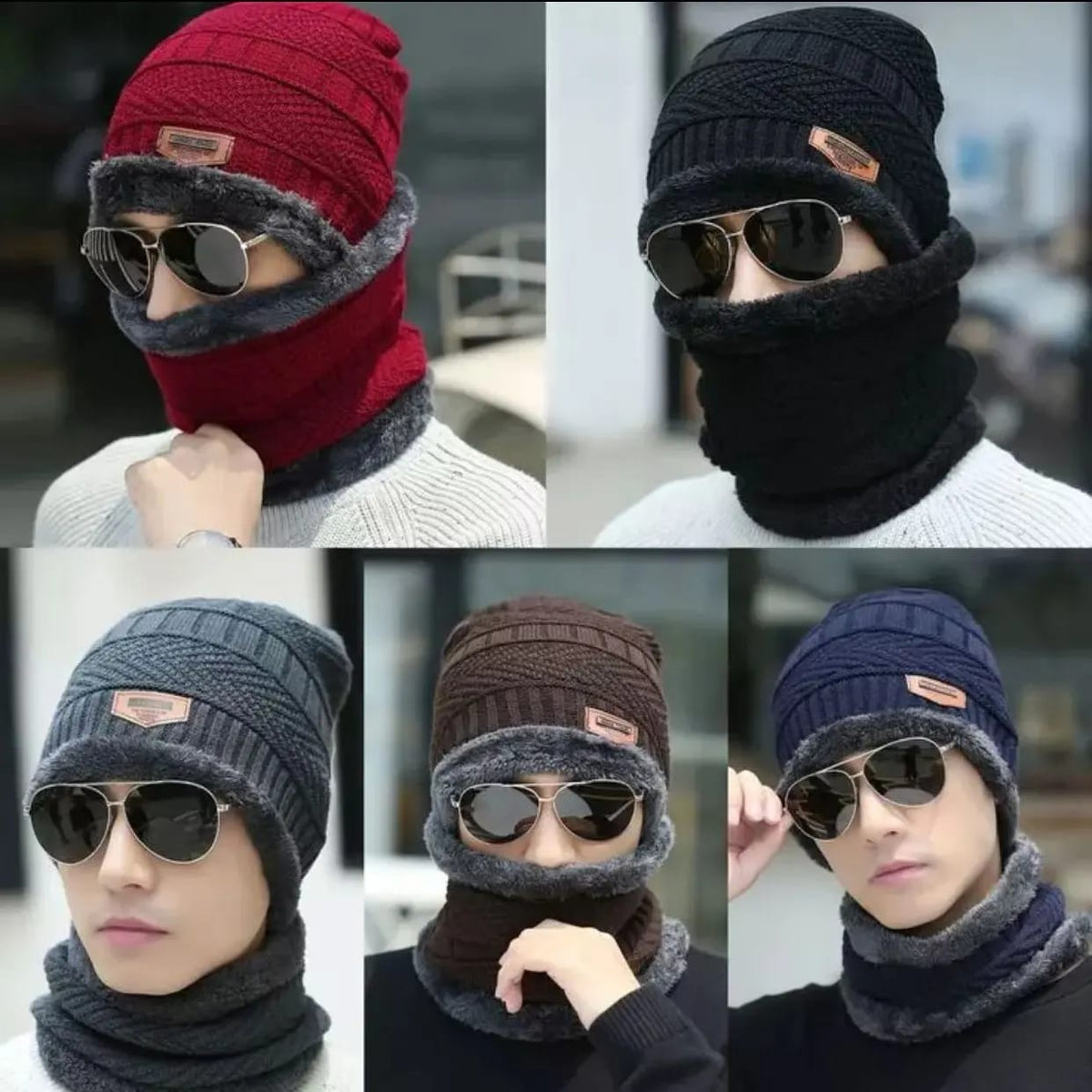 Winter Warm Balaclava Beanie Hat with Neck Warmer & Face Cover – Fleece Lined Ski Mask for Men & Women